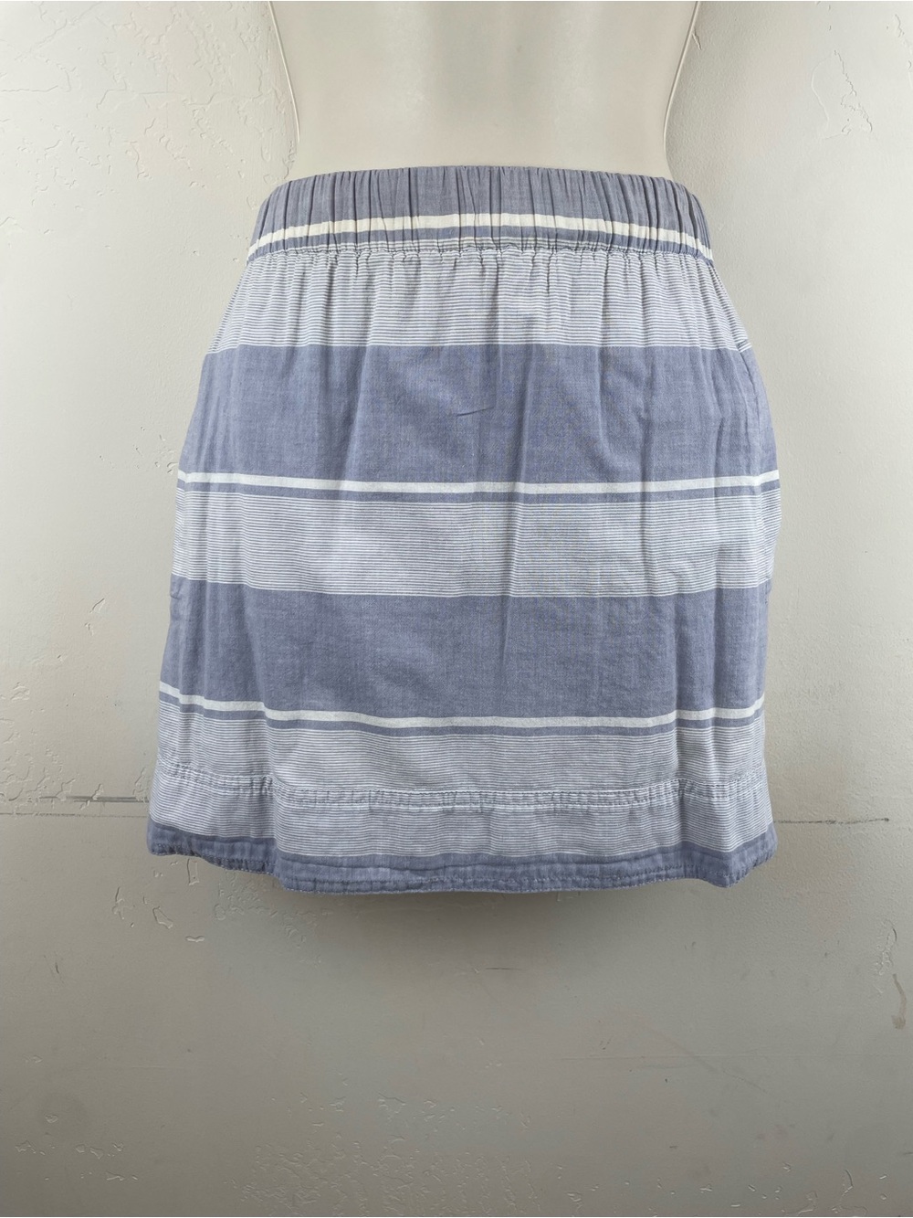 J. Crew Blue and White Striped Mini Skirt